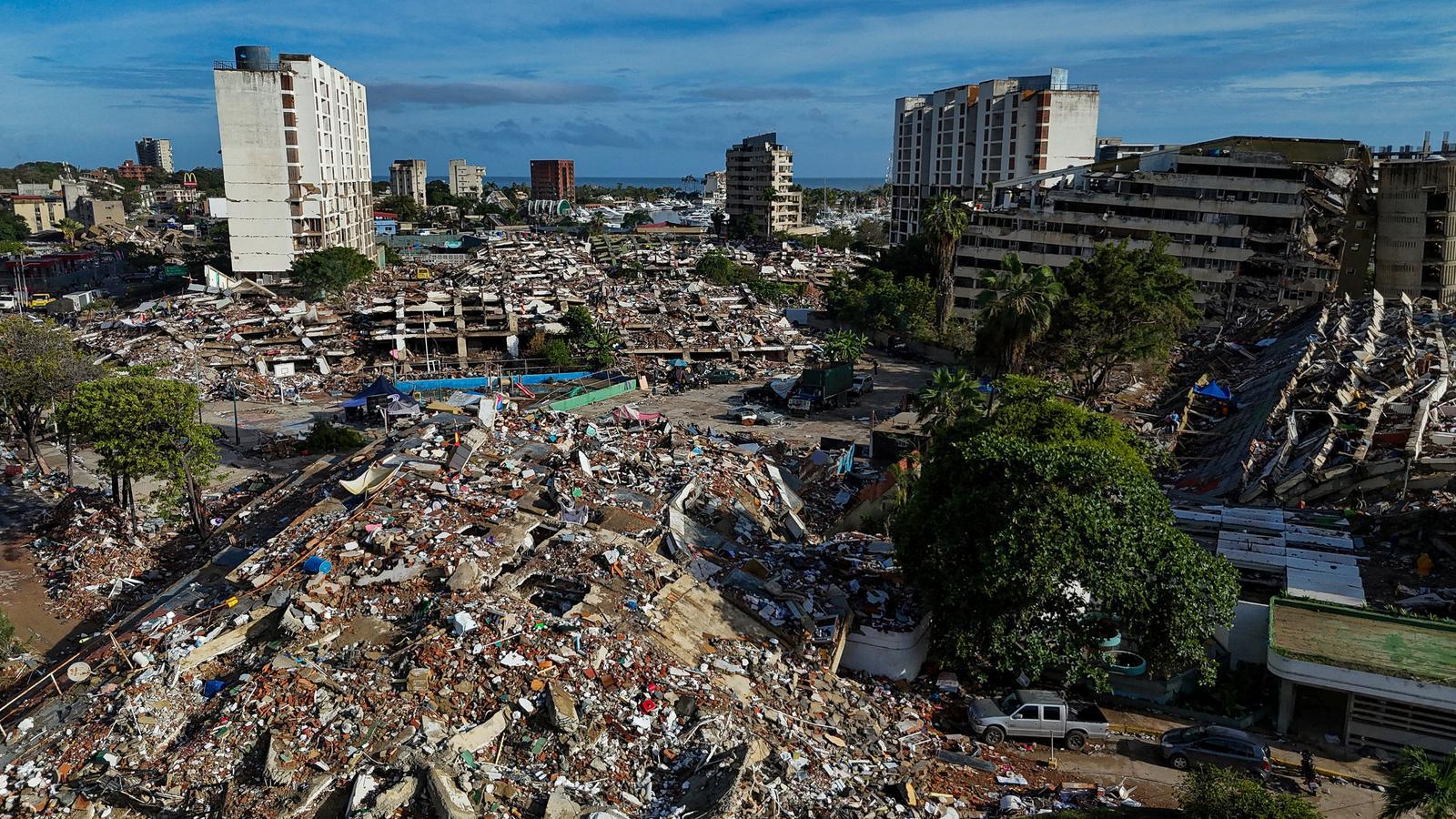 Buildings collapsed by the double earthquake in Caraballeda, in northern Venezuela.