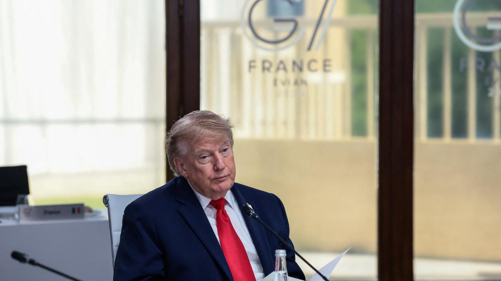 Donald Trump, this Tuesday during a lunch at the G7 summit that is held until Wednesday in Évian, France.