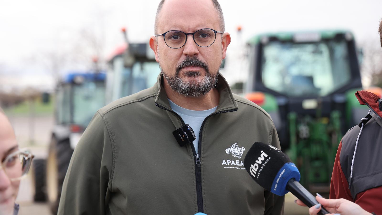 Miquel Coll durant la tractorada contra Mercosur, en una imatge d'arxiu