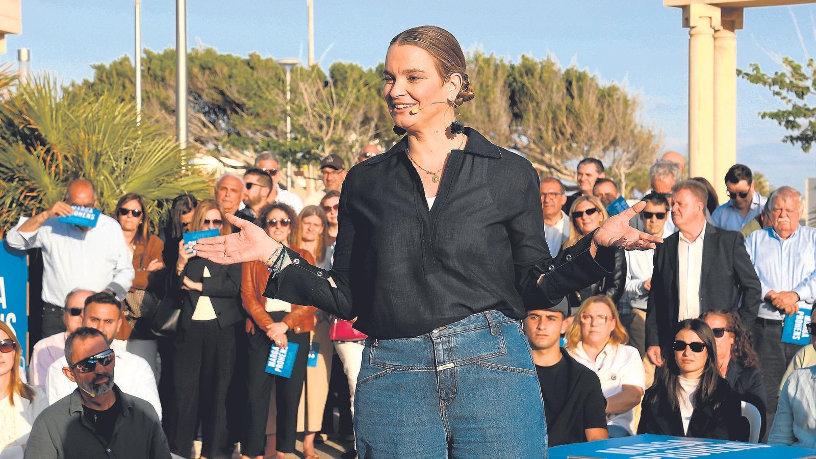 Marga Prohens during the event where she presented herself to once again lead the PP of the Balearic Islands.