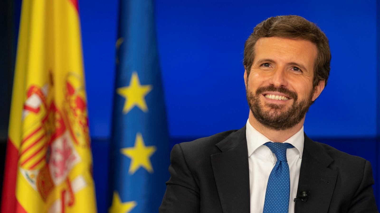 El president del PP, Pablo Casado, durant el comitè executiu del partit aquest dimecres