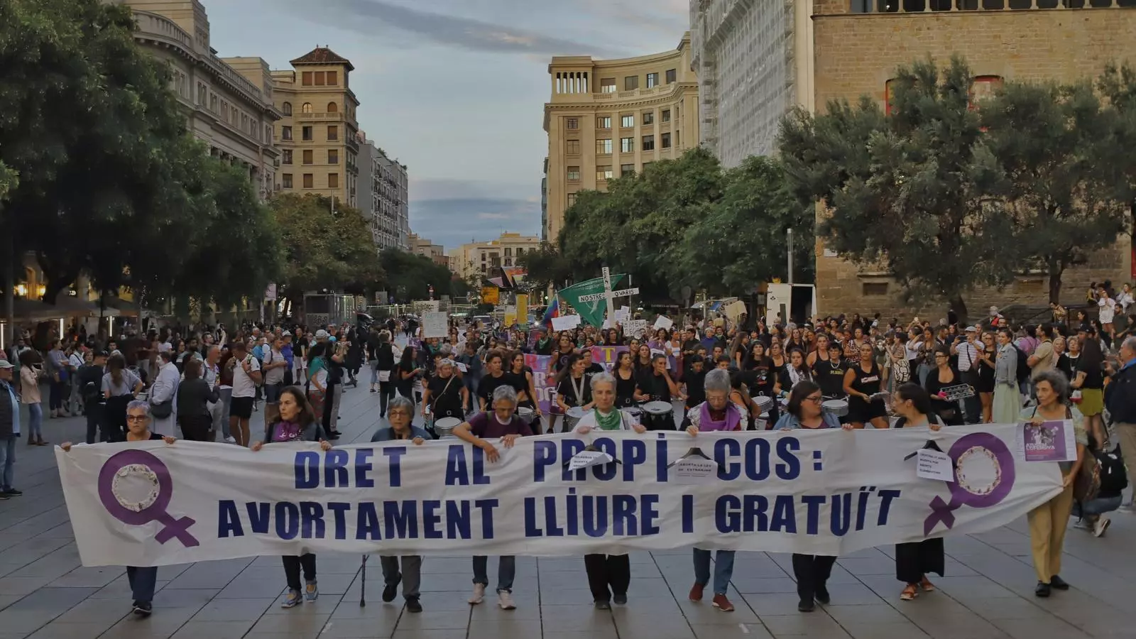 Marxa a favor de la despenalització de l'avortament, a la plaça de la Catedral.