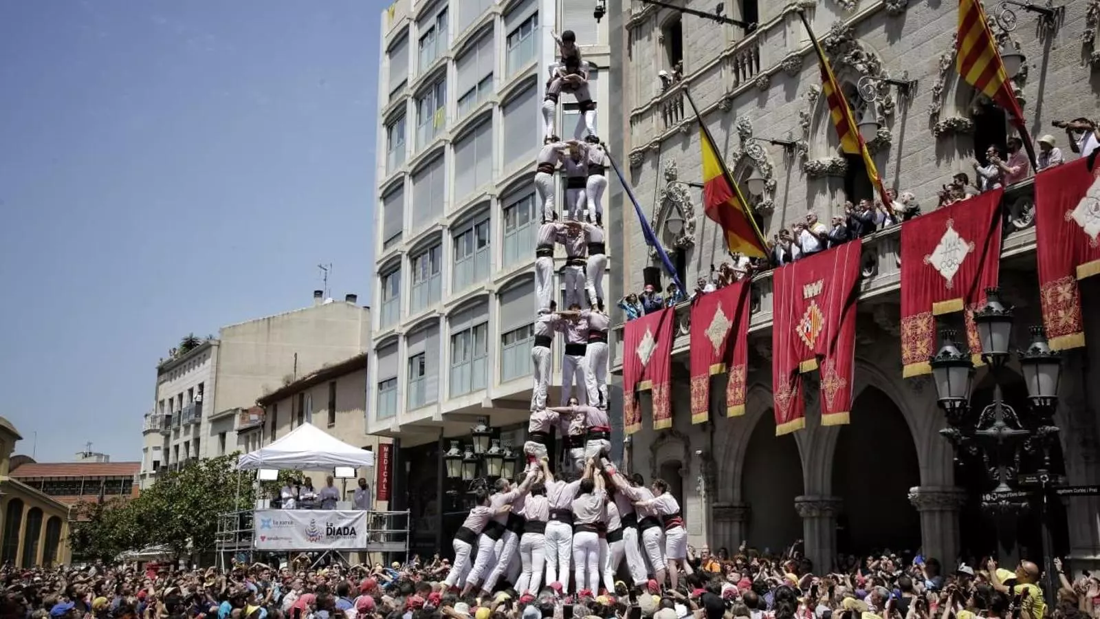 3 de 9 amb folre dels Minyons de Terrassa, Festa Major 2018