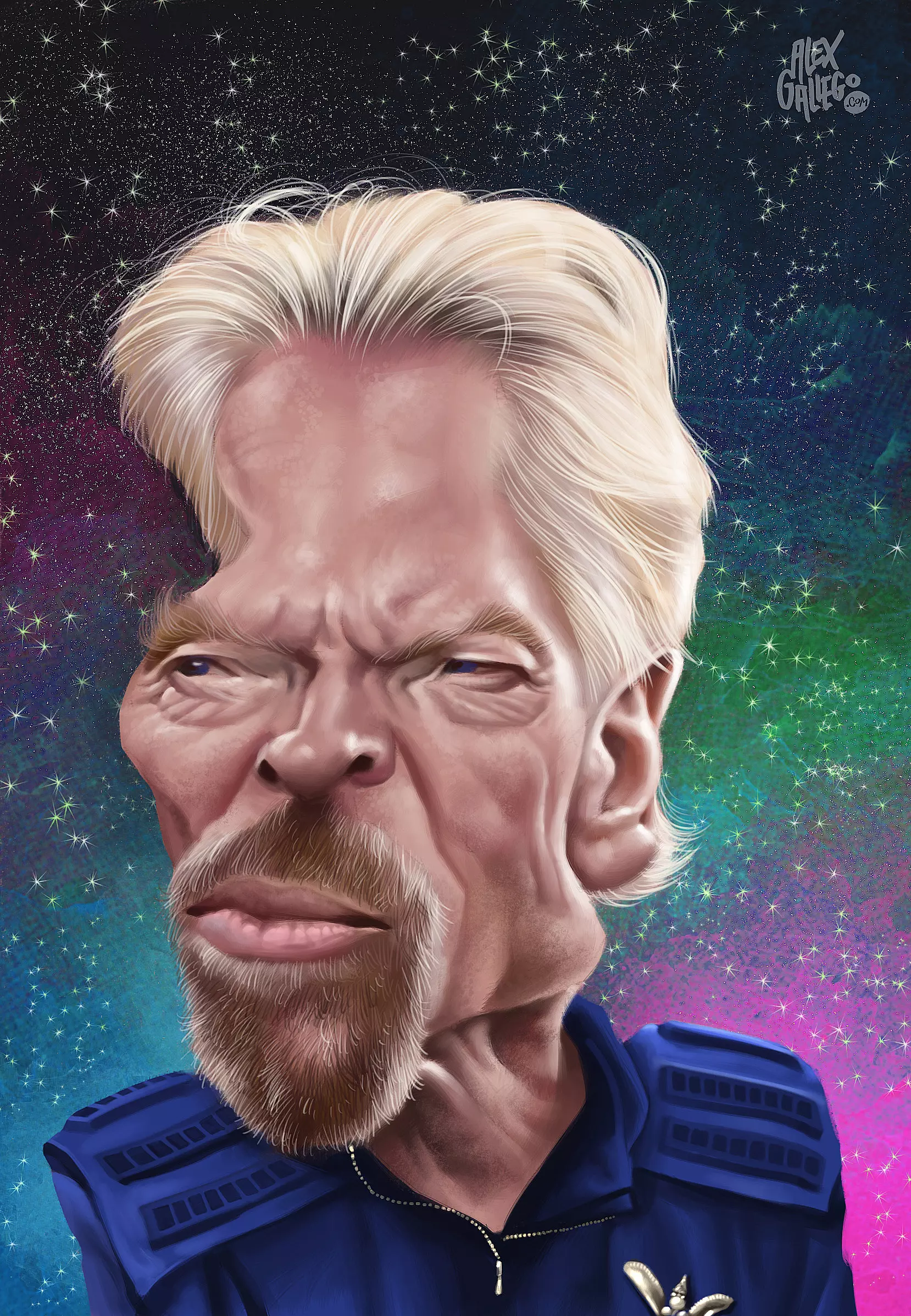 Richard Branson vist per Alex Gallego