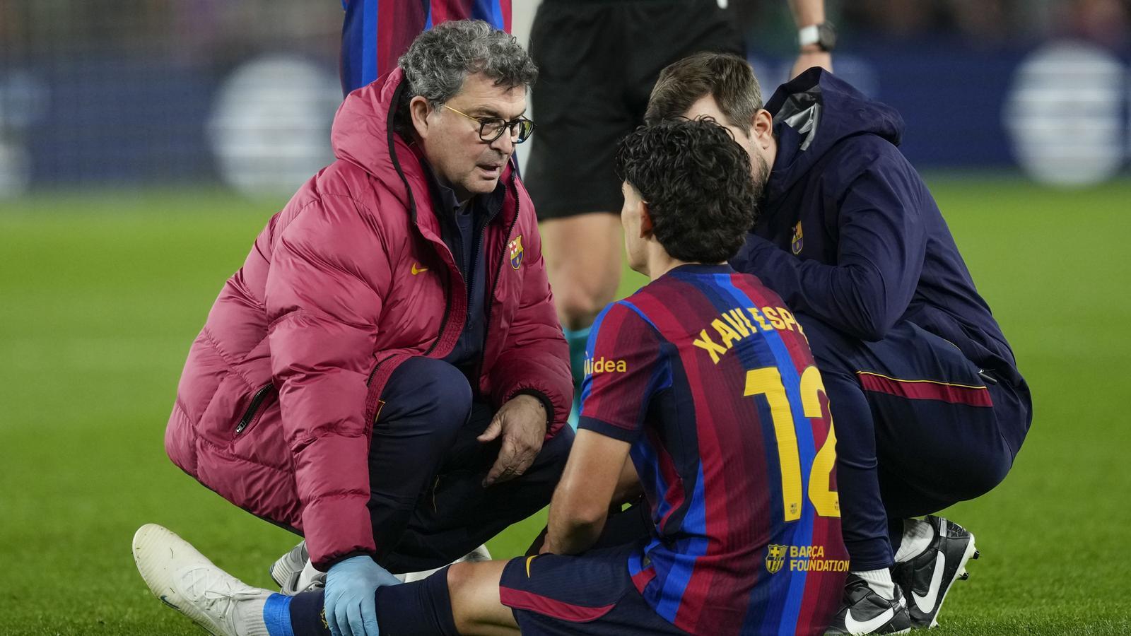Xavi Espart lesionado en el clásico contra el Real Madrid