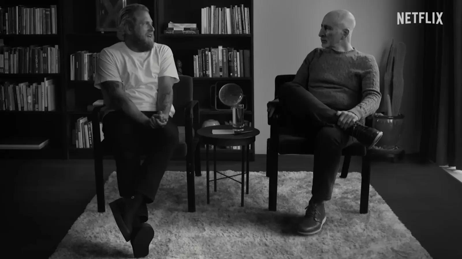 L'actor Jonah Hill amb el seu terapeuta en un moment del documental ‘Stutz’.