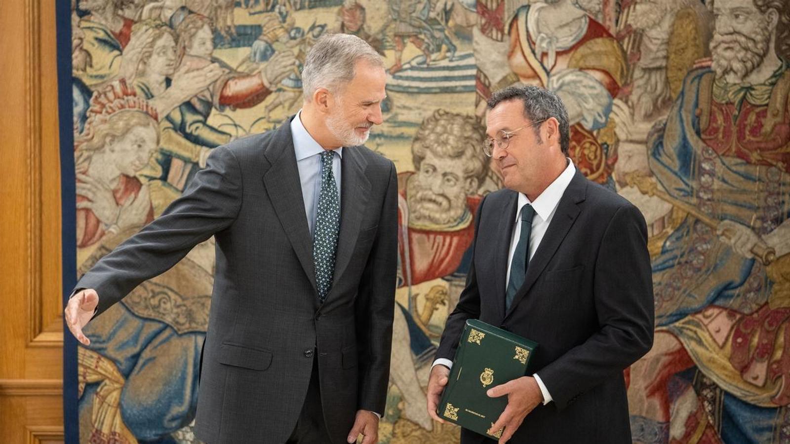 Felipe VI receiving the Attorney General of the State, Álvaro García Ortiz, on September 3 at the Zarzuela Palace.