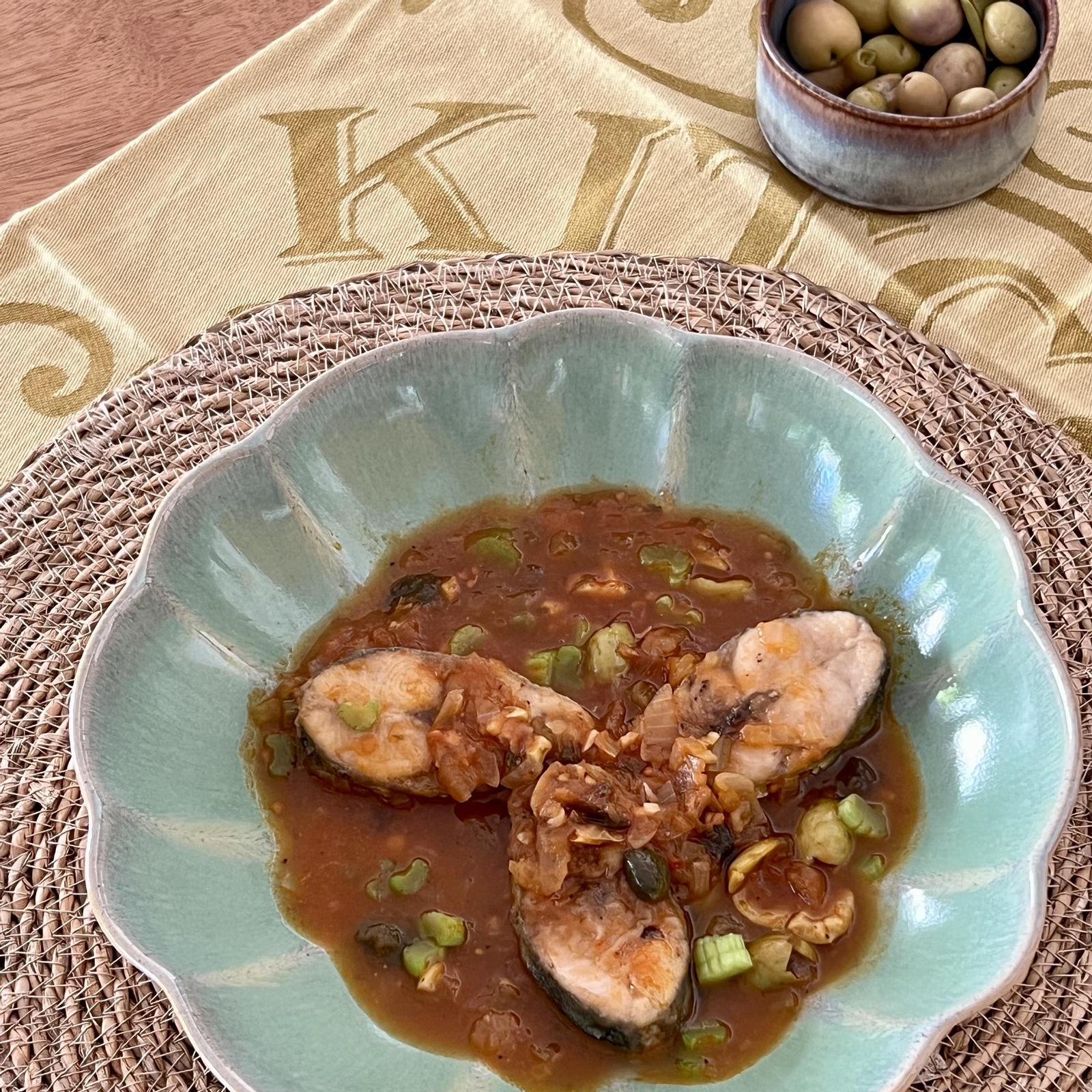 Llampuga aparellada a partir d'una interpretació d'un plat sicilià