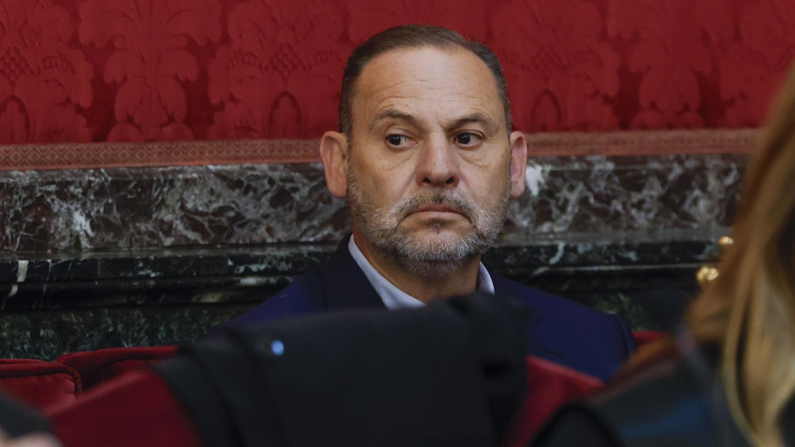 José Luis Ábalos on the defendant's bench in the Supreme Court