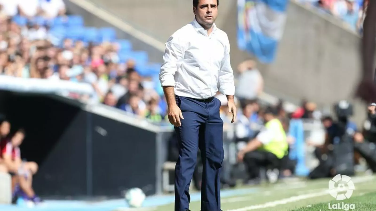 David Gallego, durant el partit contra el Valladolid