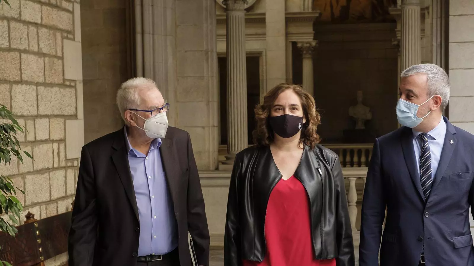 Ernest Maragall, Ada Colau i Jaume Collboni en una imatge d'arxiu
