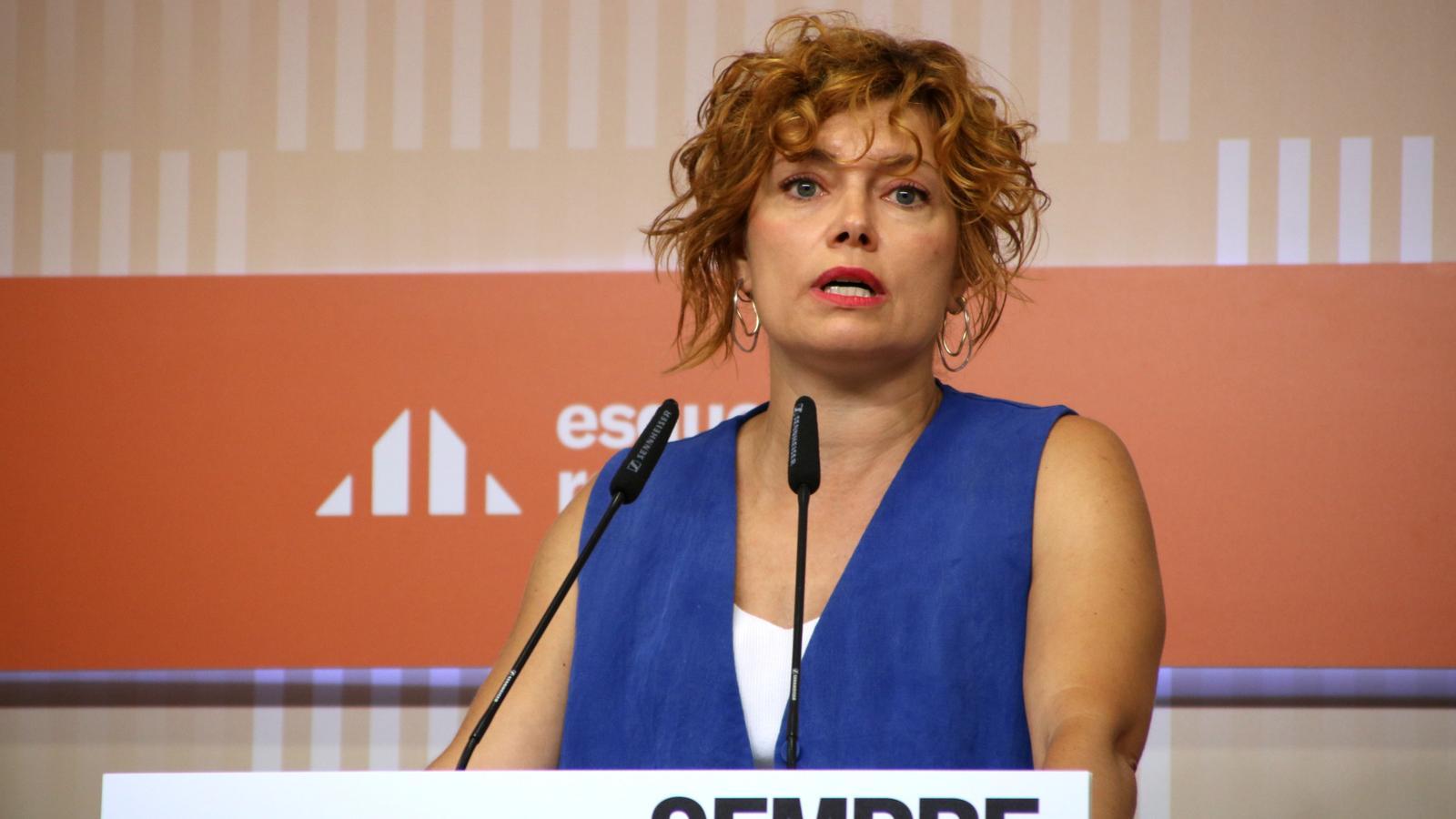 Elisenda Alamany, general secretary of ERC, in a press conference