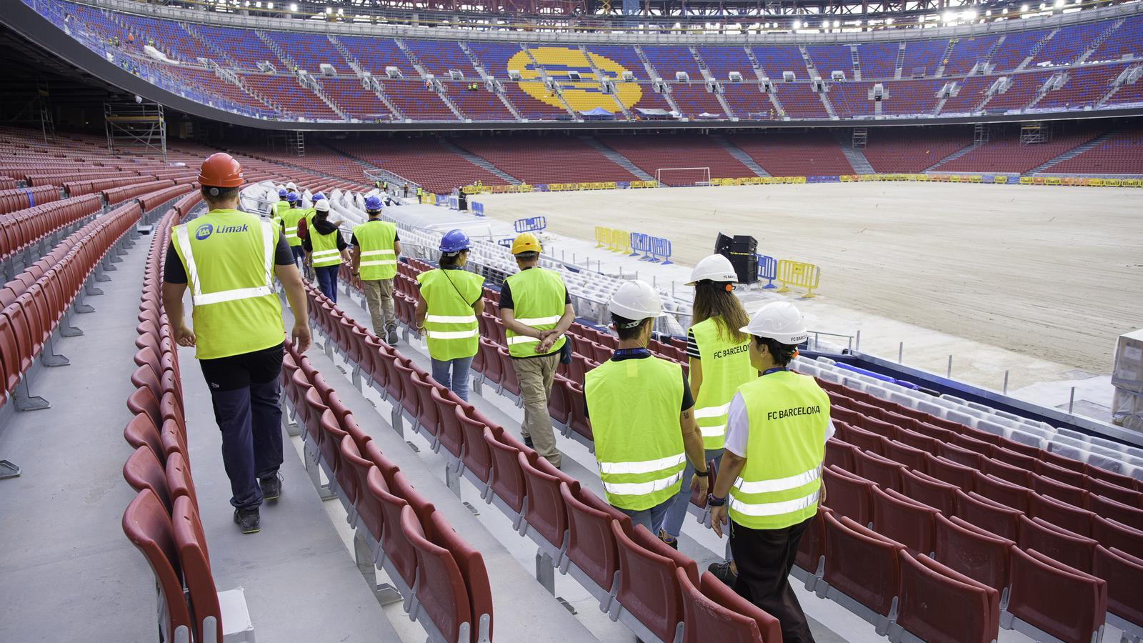 Images of Camp Nou during Barça's internal matchday test.