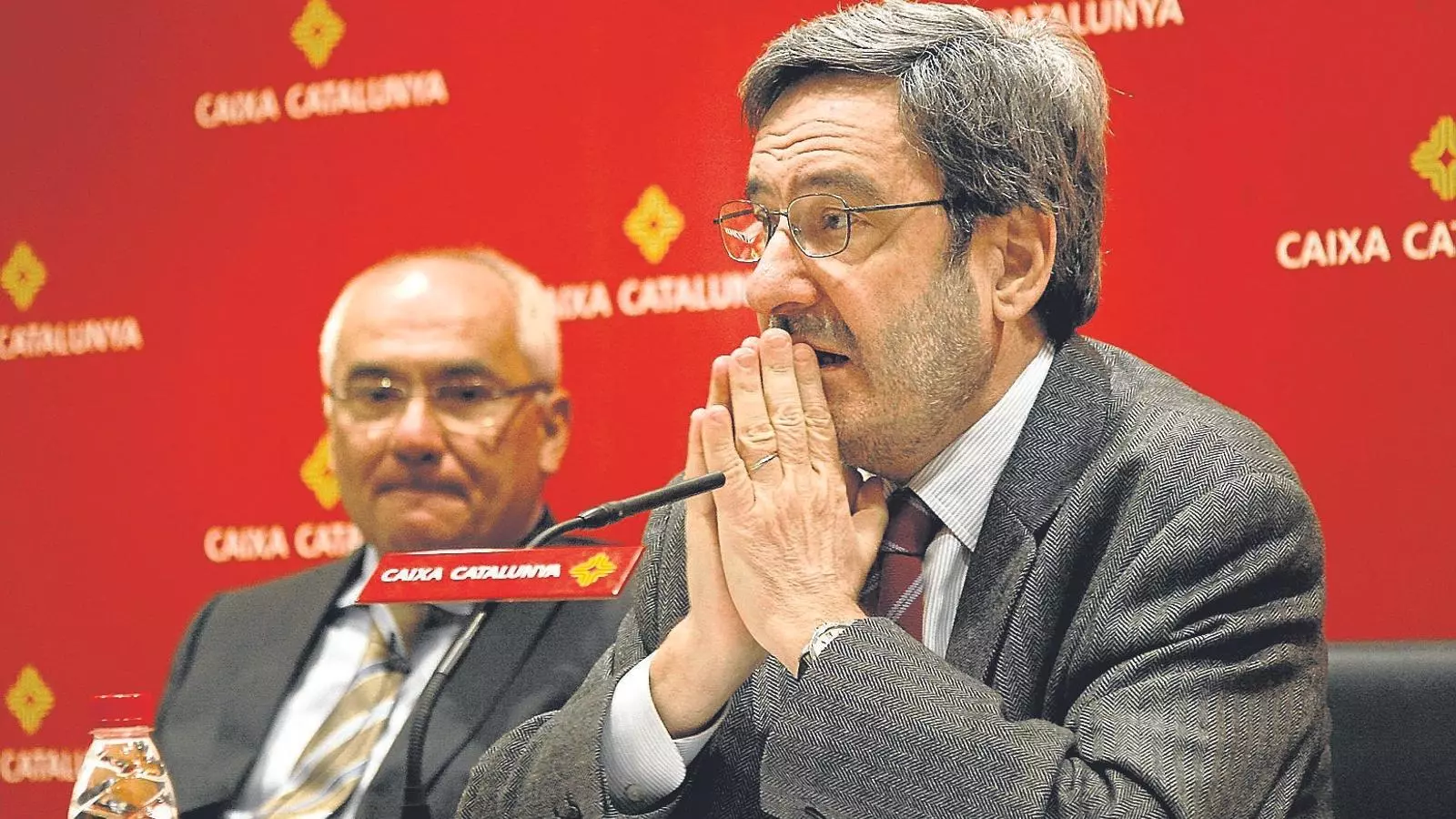 Narcís Serra, en primer pla, i Adolf Todó, en una imatge del març del 2010.