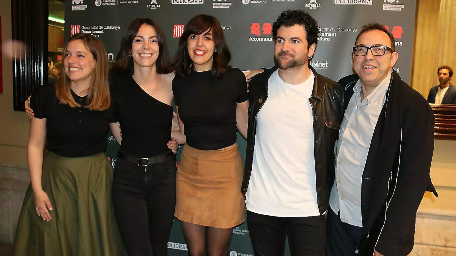 Maria Rodríguez, Vicky Luengo, Clàudia Cedó i Pep Ambròs ahir a la gala al Poliorama.
