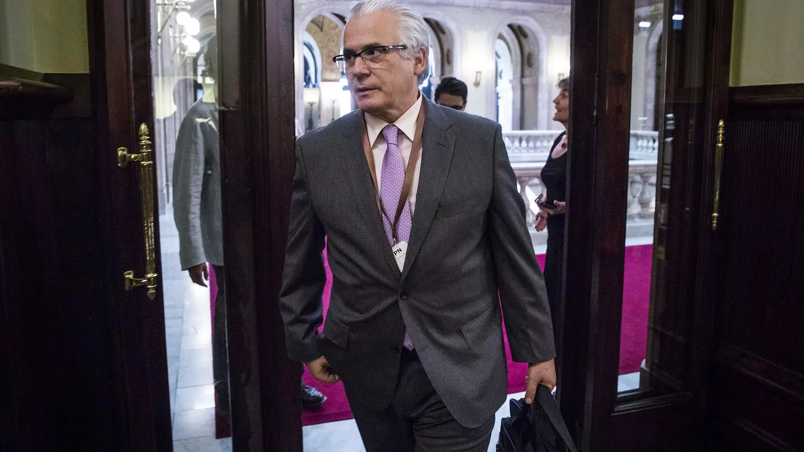 El juez Baltasar Garzón en el Parlamento de Cataluña, en una imagen de archivo. Fotografía del 18 de julio del 2017