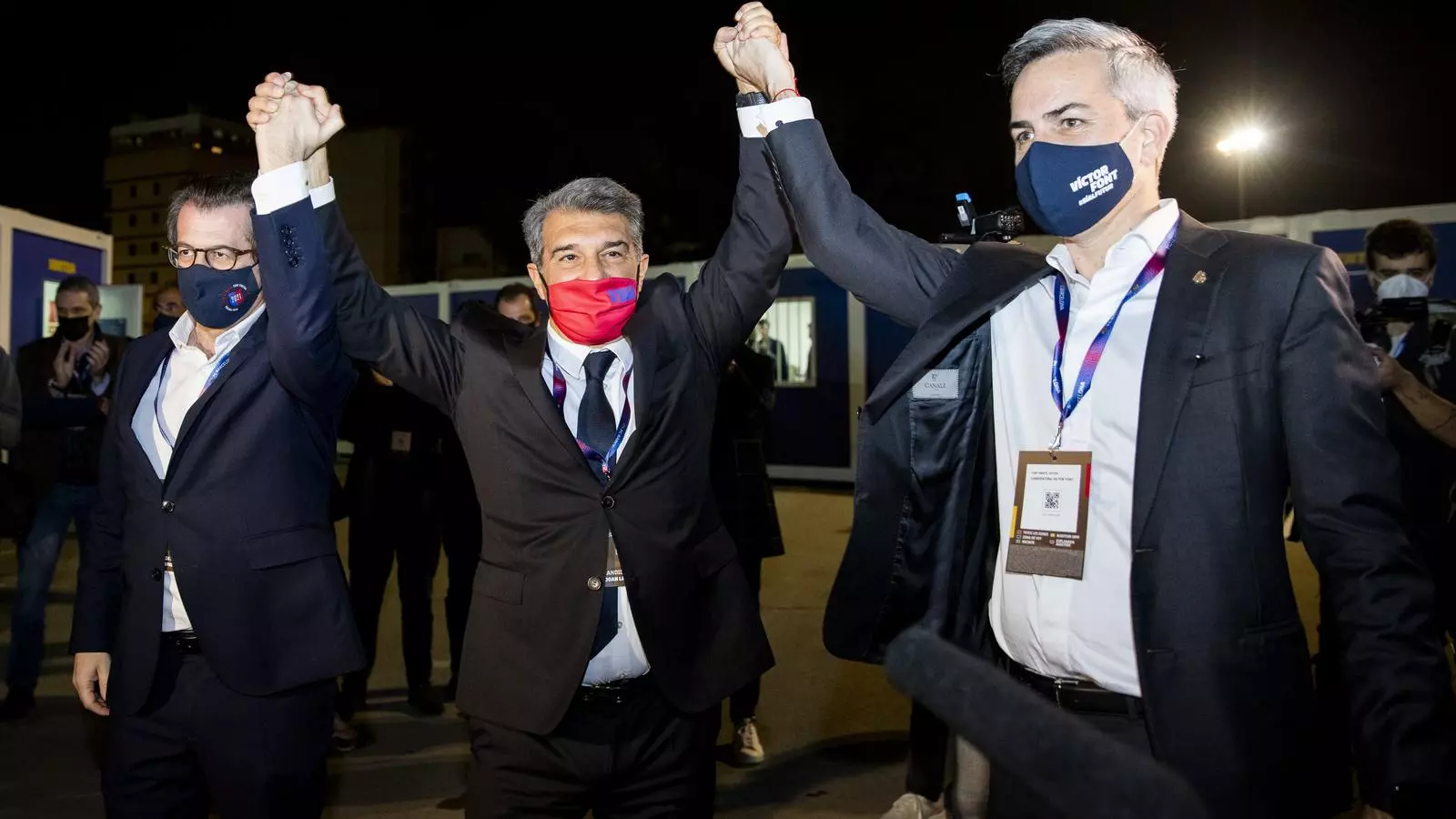 Toni Freixa, Joan Laporta i Victor Font