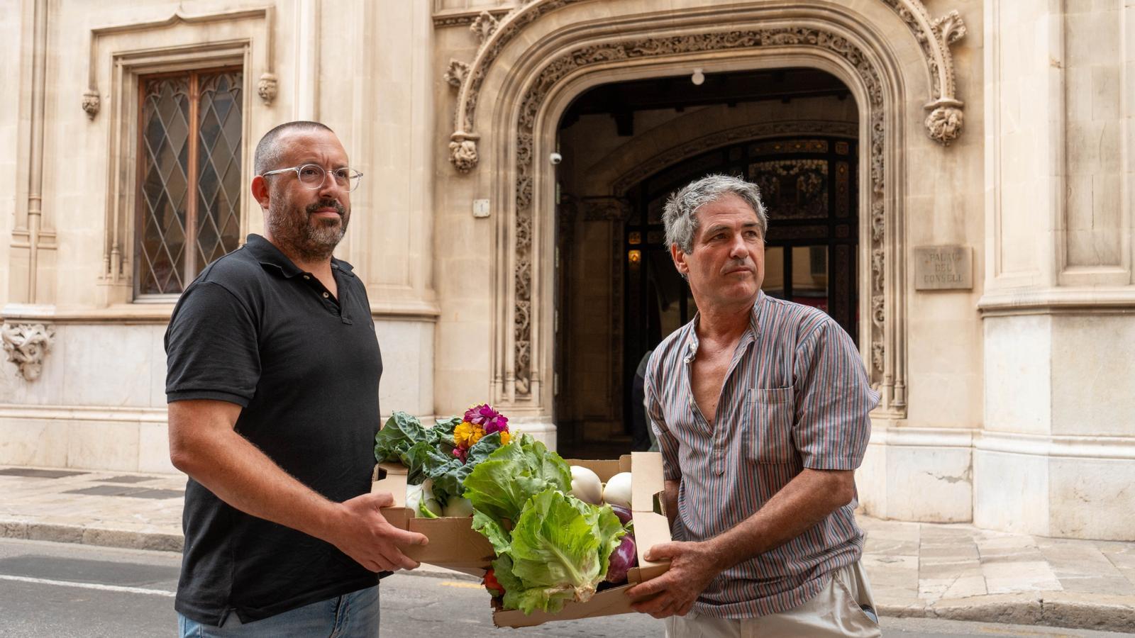 Joan Gaià (Unió de Pagesos) y Antoni Feliu (Apaema)