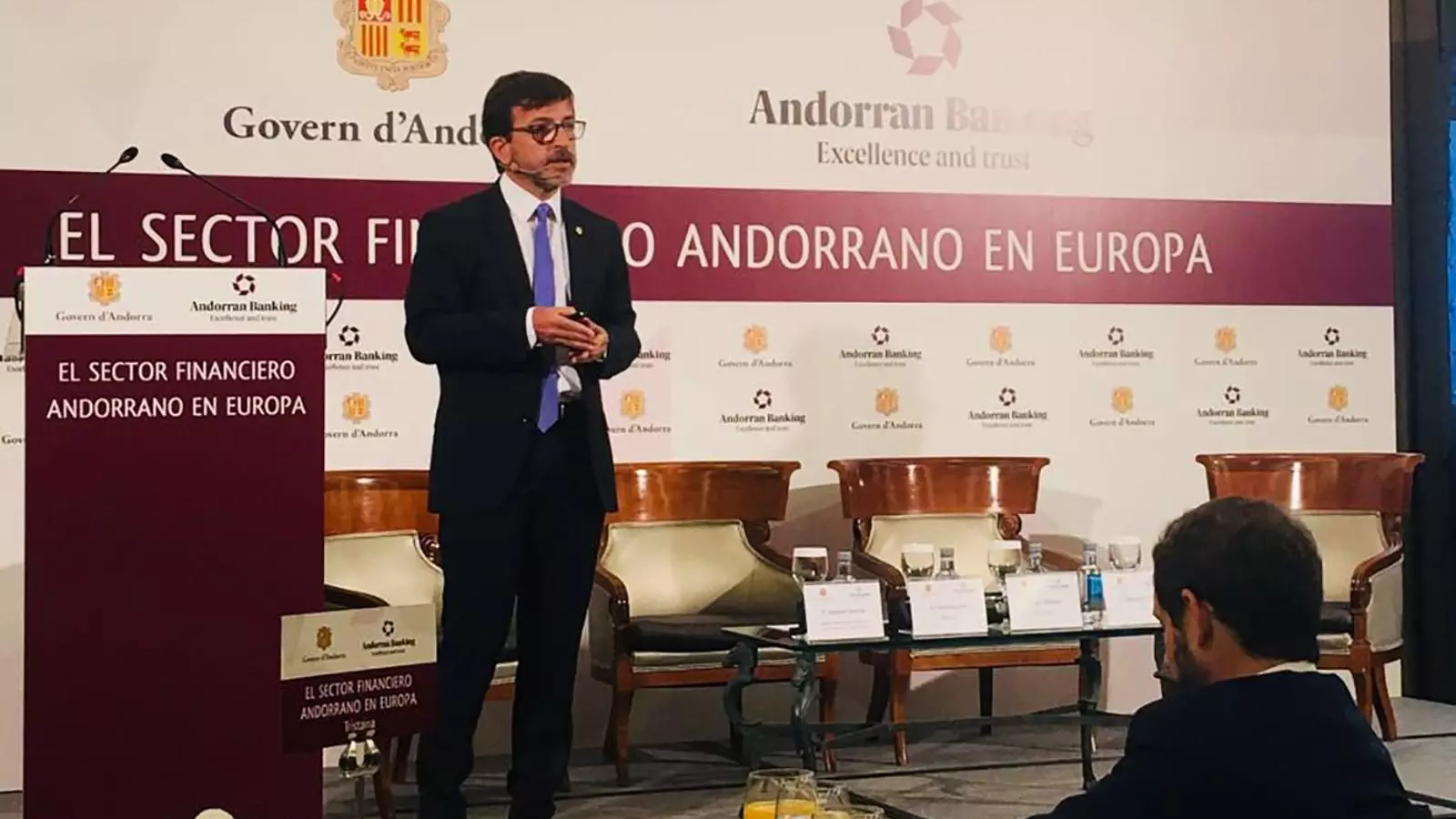El ministre de Finances, Jordi Cinca durant la seva intervenció. / GOVERN D'ANDORRA