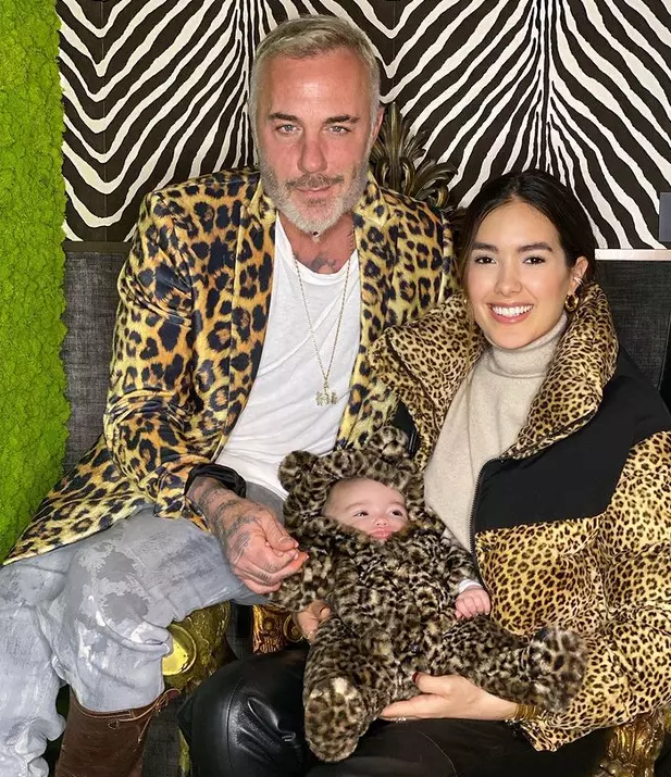 Gianluca Vacchi amb la seva companya, Sharon FOnseca, i la filla que han tingut, Blu Jerusalema