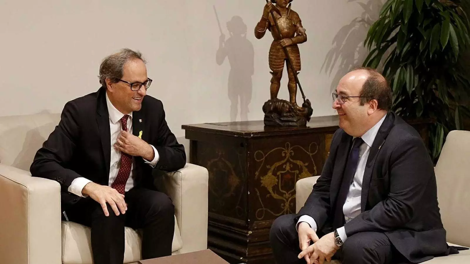 El president Quim Torra reunit amb el primer secretari del PSC, Miquel Iceta, aquest divendres