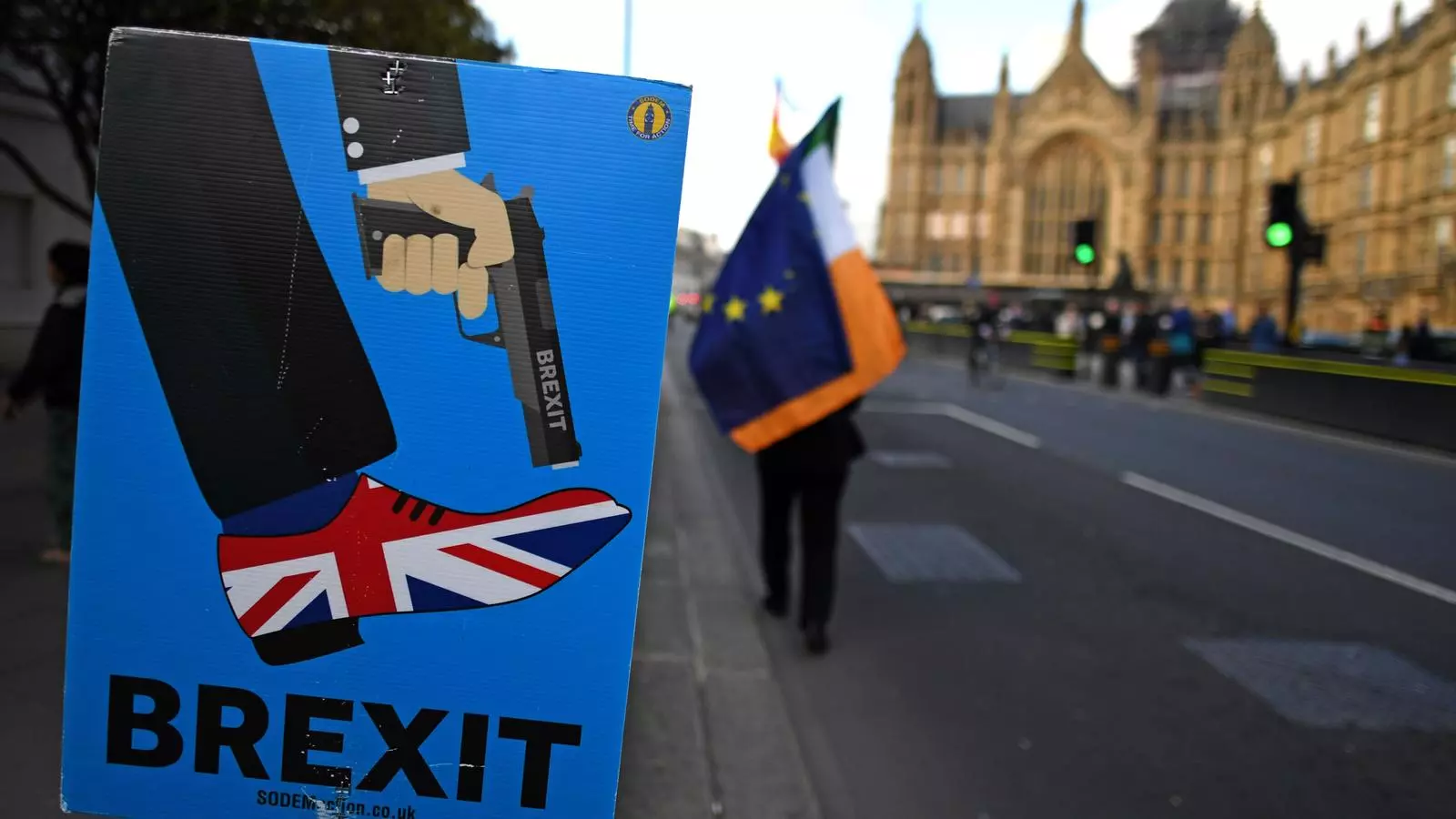 Pancarta durante una manifestación contra el Brexit en Londres.