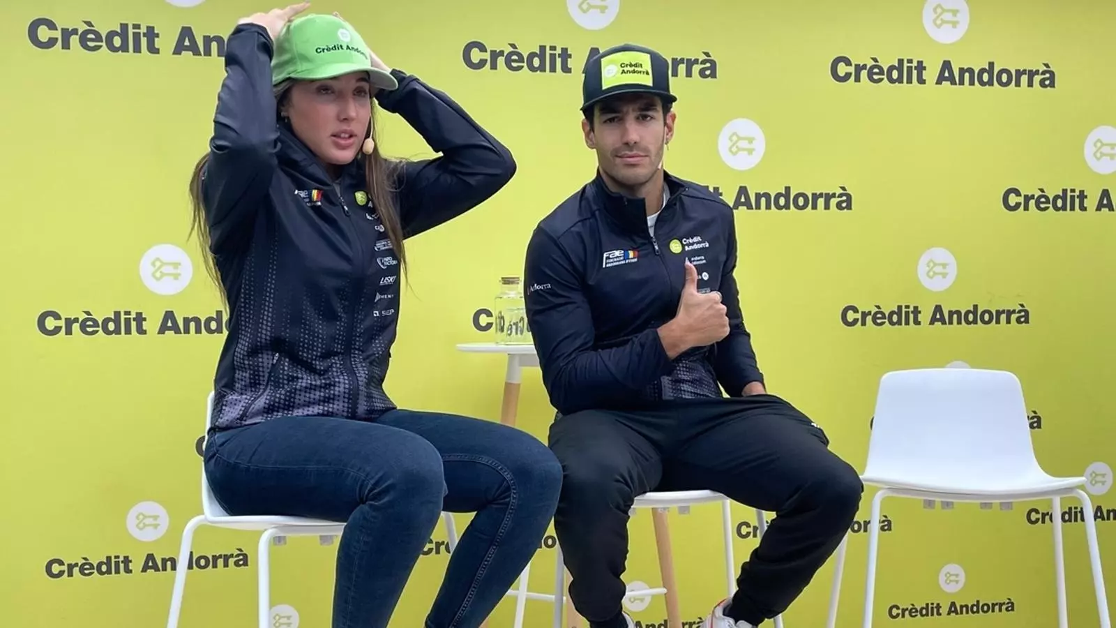 Cande Moreno i Joan Verdú abans de la roda de premsa.
