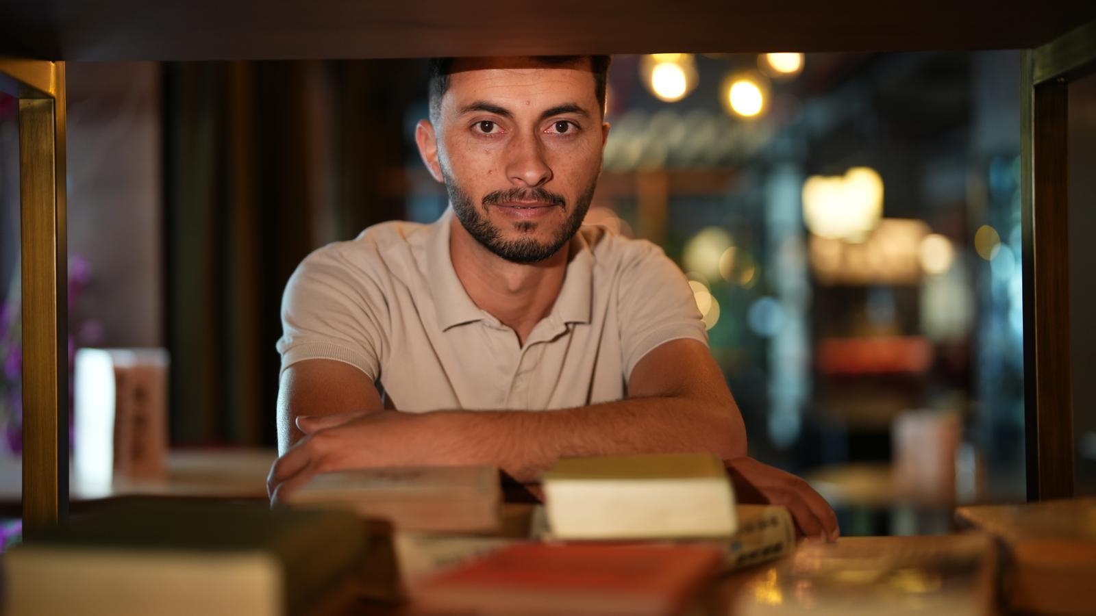 The Palestinian film director Basel Adra in an interview with ARA in Madrid