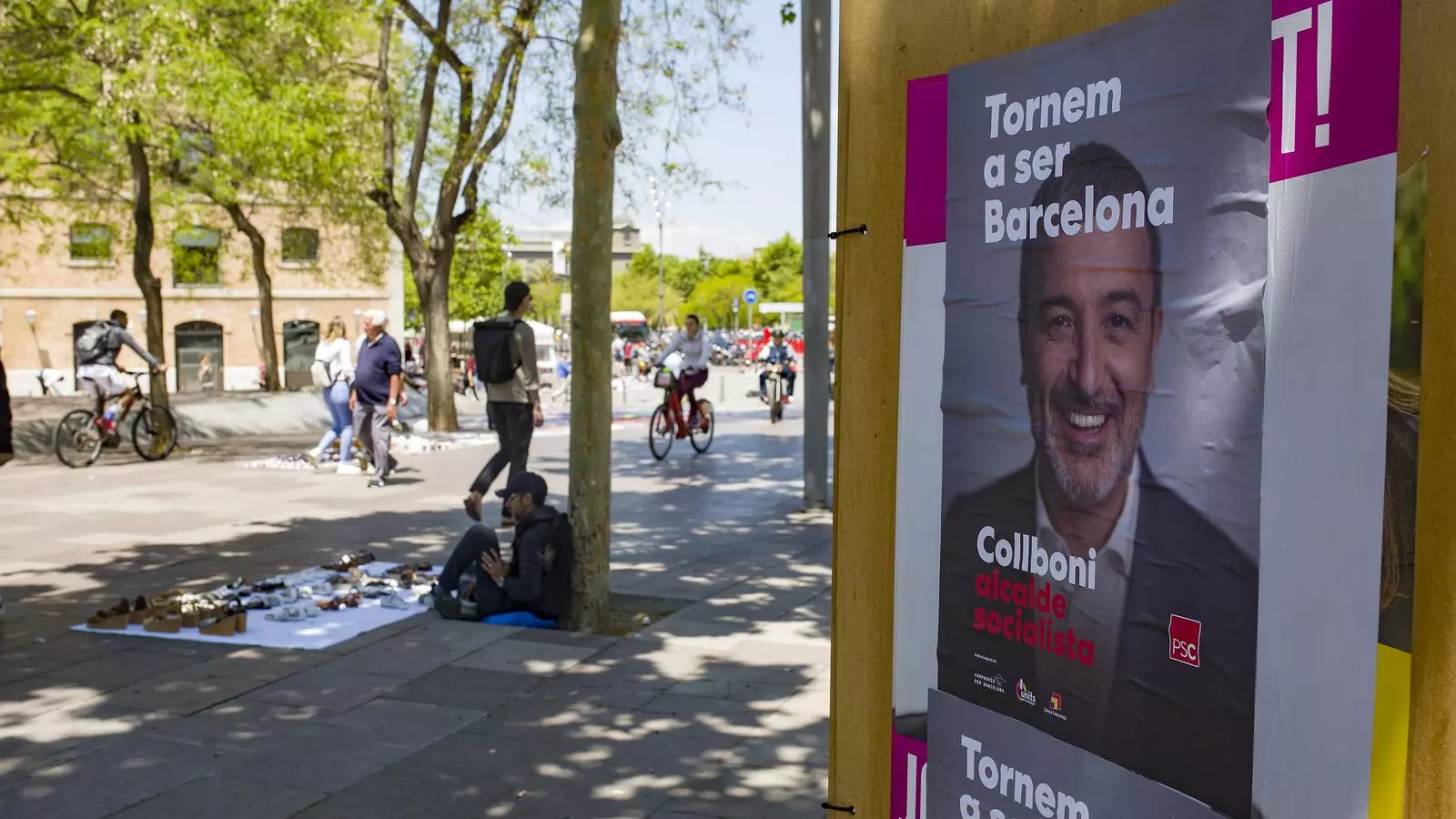 Cartell electoral de les passades eleccions municipals del PSC amb Jaume Collboni