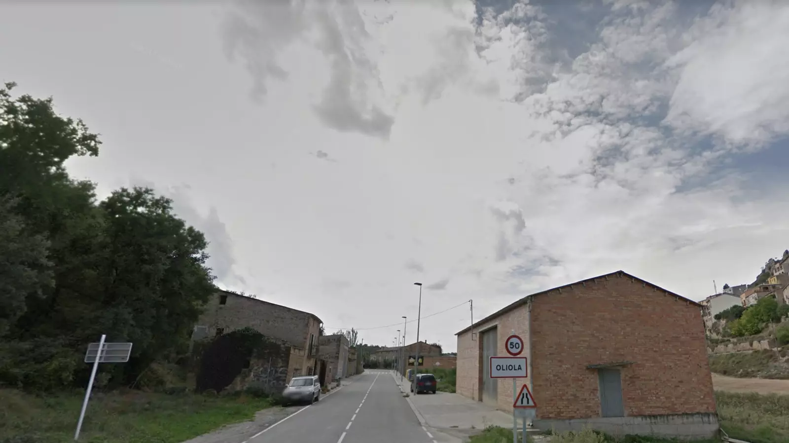 L'entrada al municipi d'Oliola.