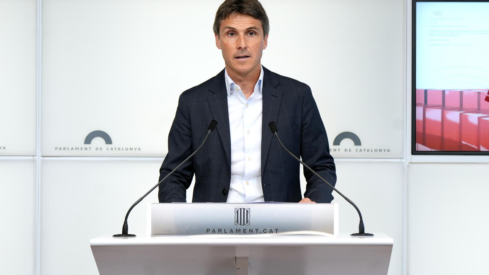 The spokesperson for Junts in Parliament, Salvador Vergés, in a press conference this Tuesday