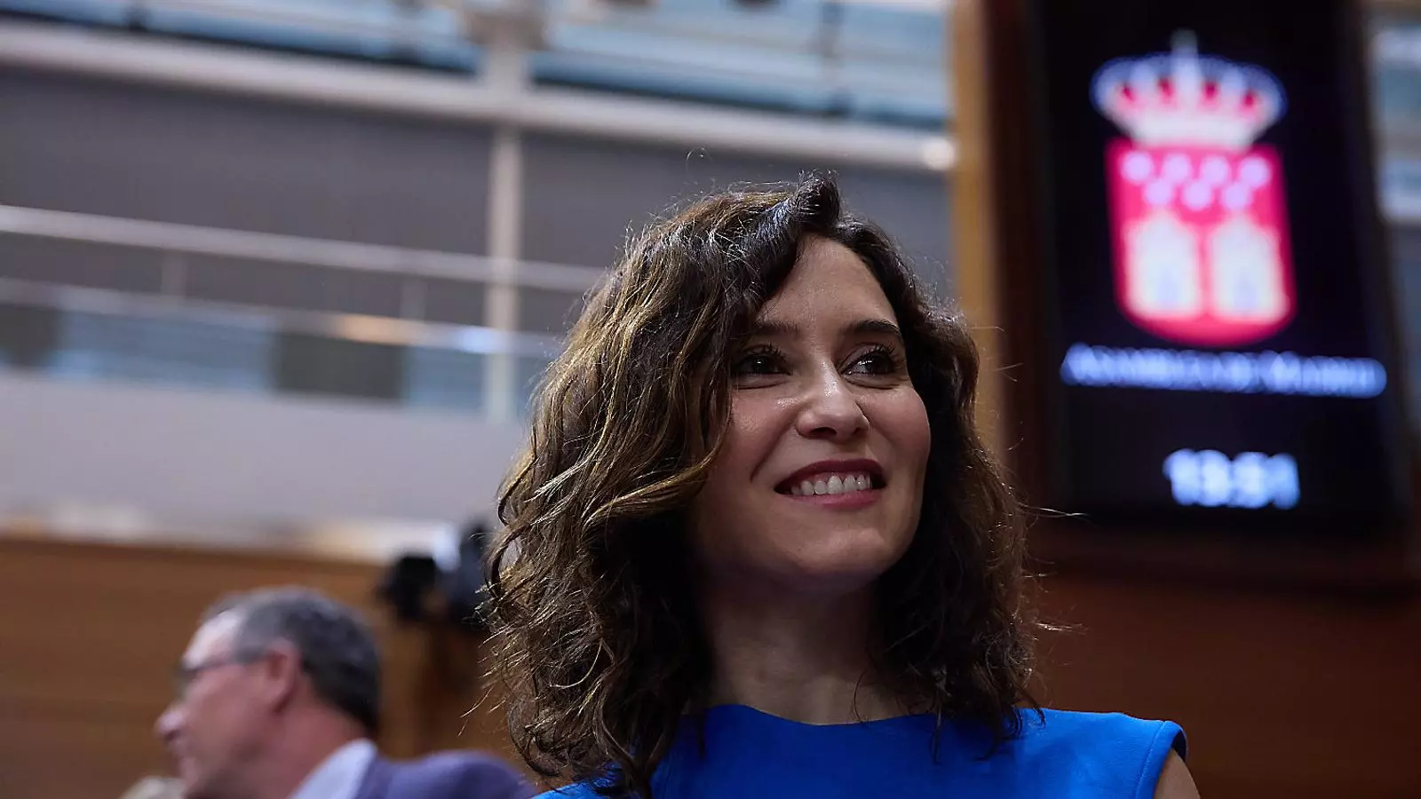 Ayuso ahir a l’Assemblea de Madrid.