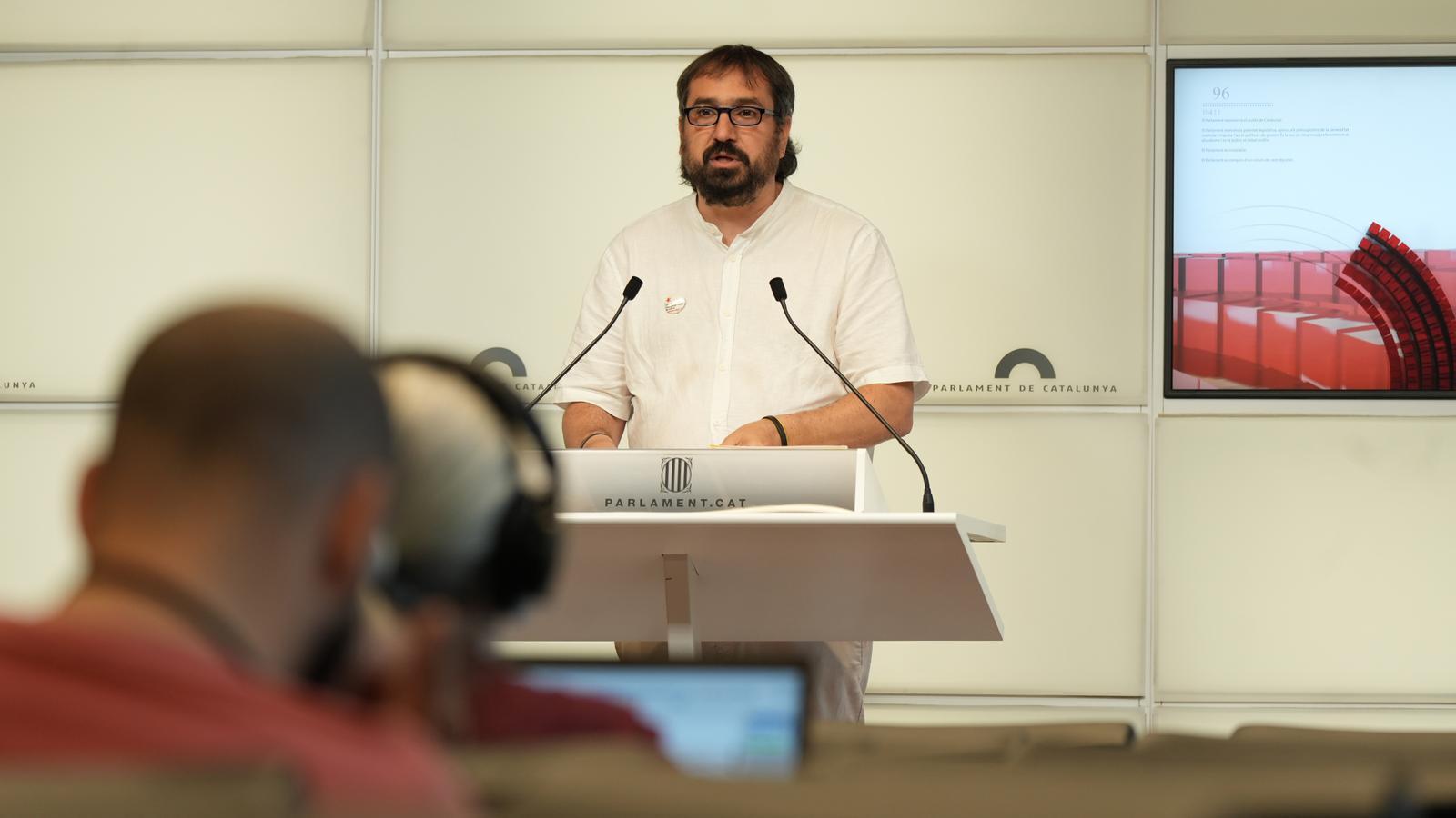 El diputado de la CUP, Dani Cornellà, en el Parlament