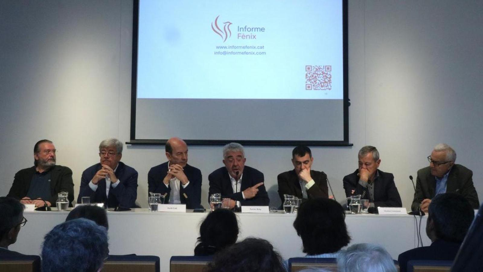 Acto de presentación del informe 'Fènix', este viernes en Barcelona.