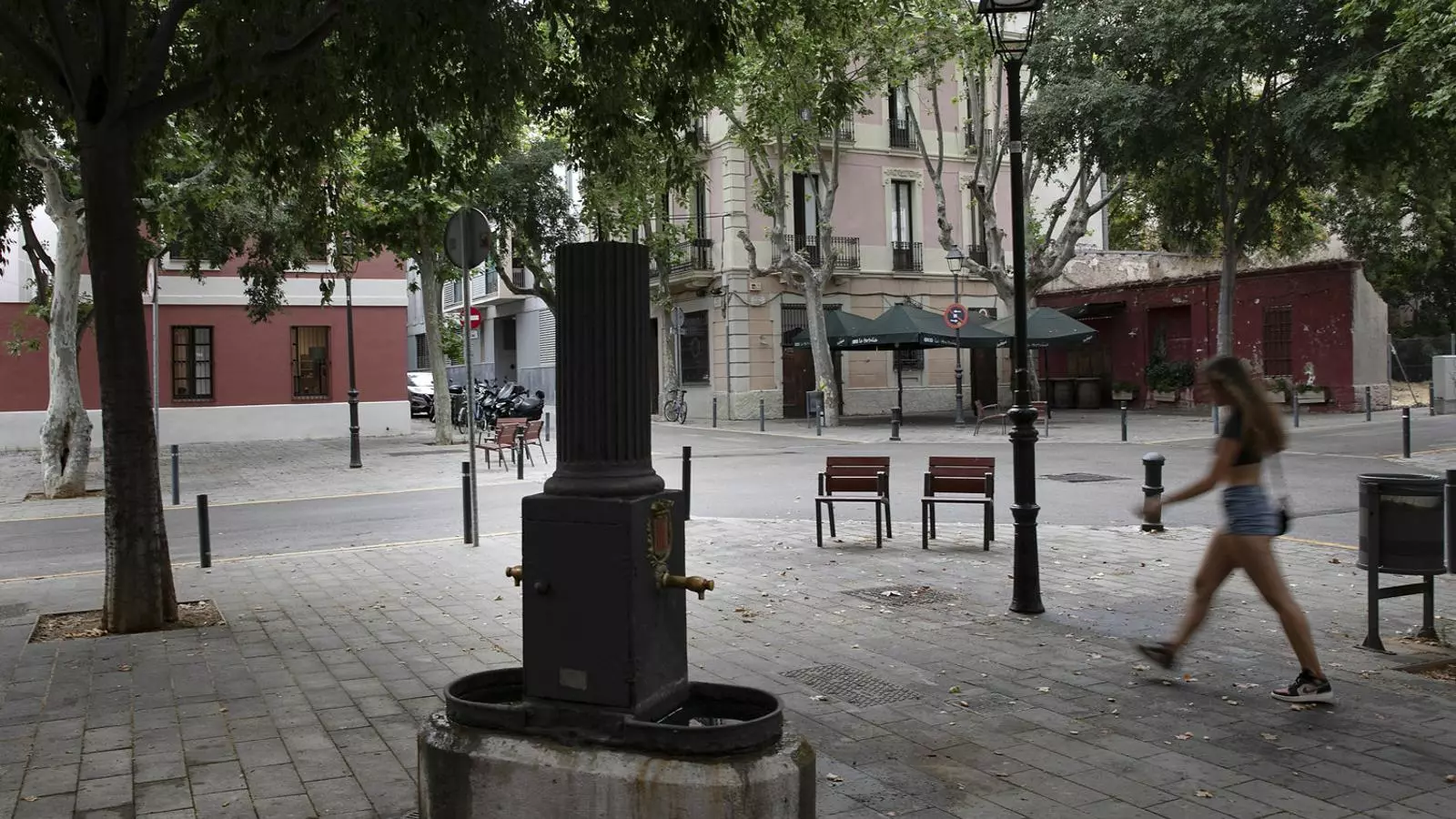 La plaça del Carme de les Corts, en una imatge d’aquesta setmana.