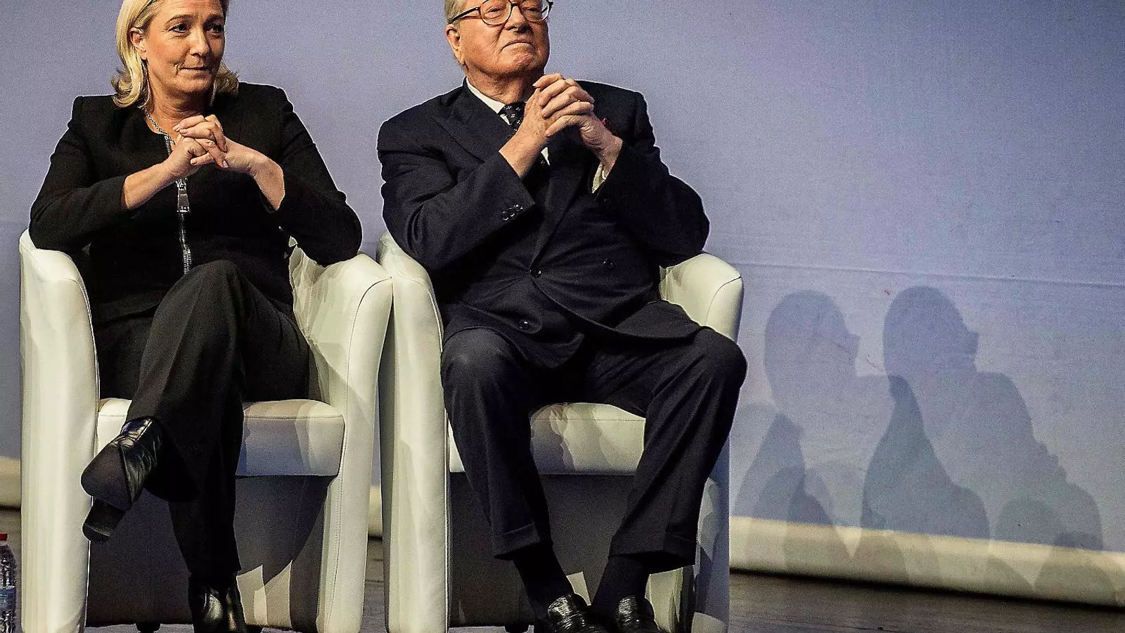 Jean-Marie Le Pen amb la seva filla en una imatge d’arxiu. No es parlen des de fa almenys tres anys.