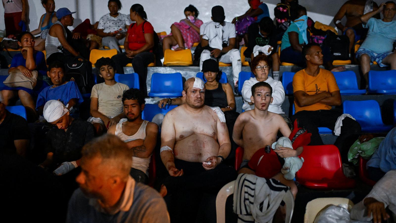 La Guaira, Venezuela. Earthquake victims rest while receiving medical treatment