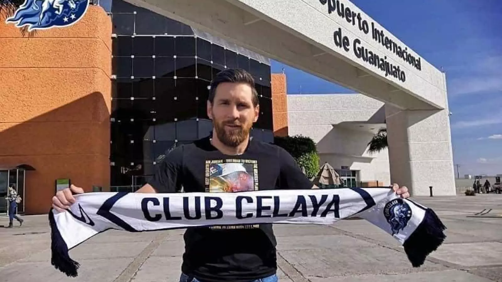 Messi, en un fotomuntatge que simula el seu fitxatge pel Celaya