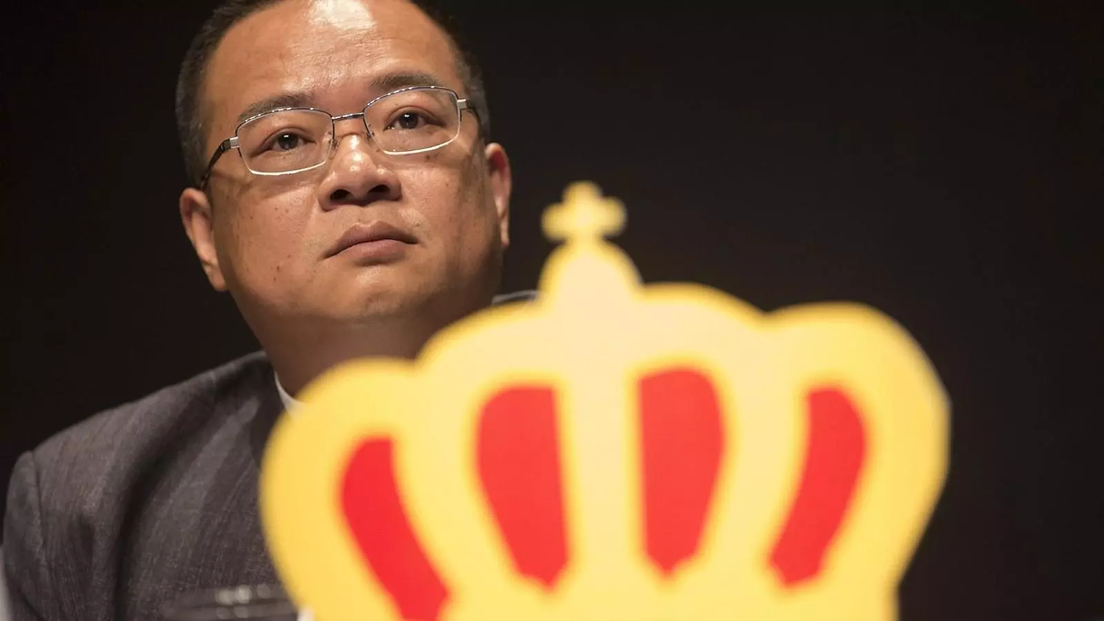 El president de l’Espanyol, Chen Yansheng, a la junta extraordinària d’accionistes en què va confirmar l’ampliació de capital.