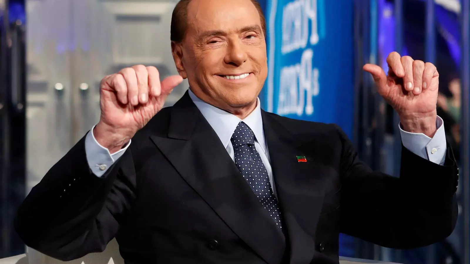 Silvio Berlusconi en el programa de televisió italià 'Porta a Porta'.