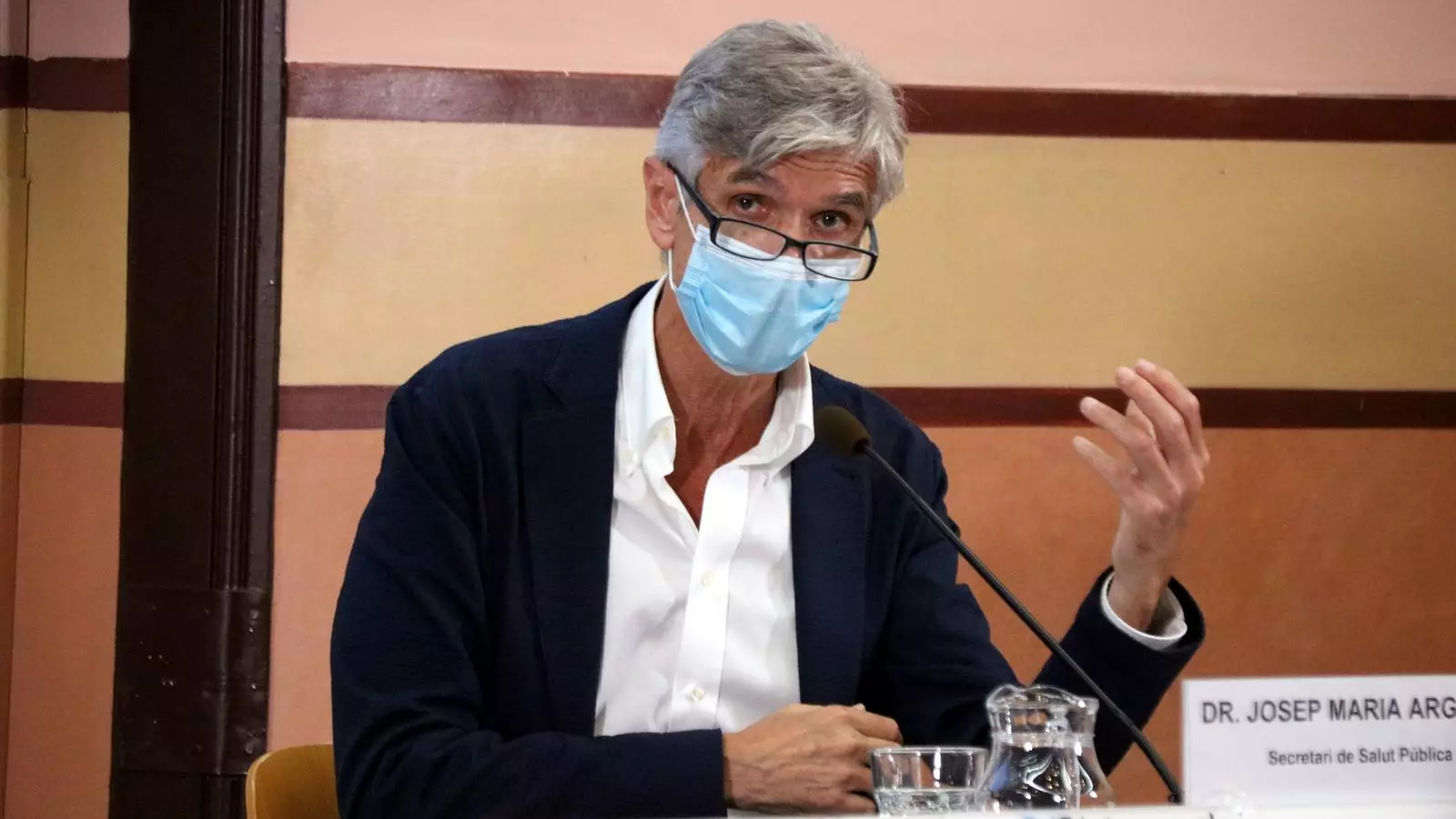 El secretari de Salut Pública, Josep Maria Argimon, en una de les seves compareixences setmanals per valorar l'evolució de la pandèmia a Catalunya.