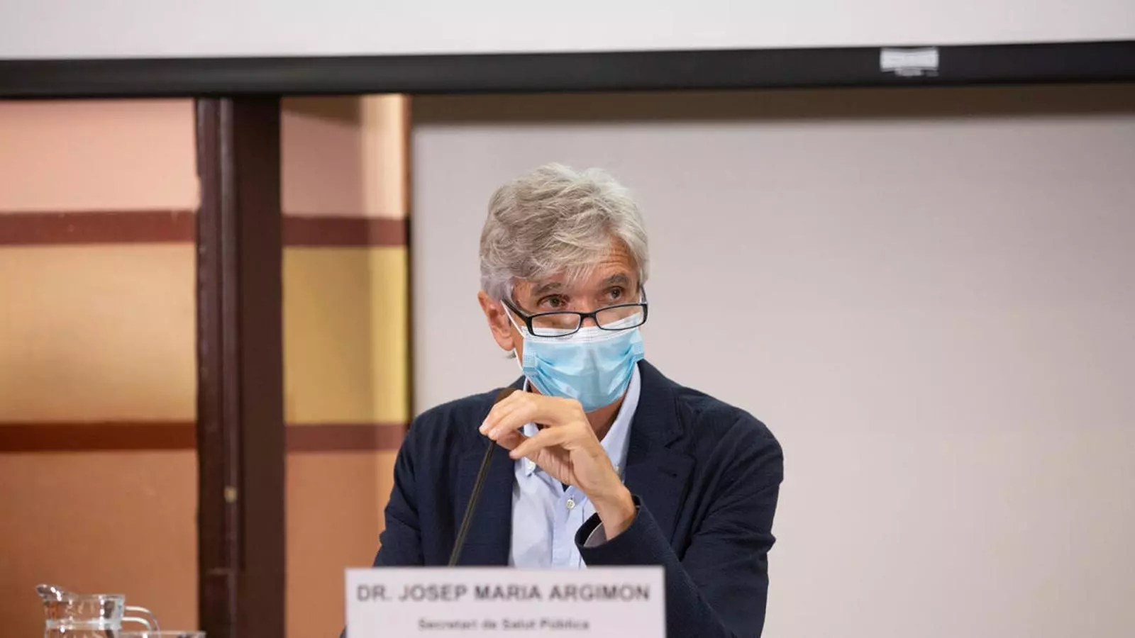 The Secretary of Public Health, Josep Maria Argimon, in one of his weekly appearances to assess the evolution of the pandemic in Catalonia.