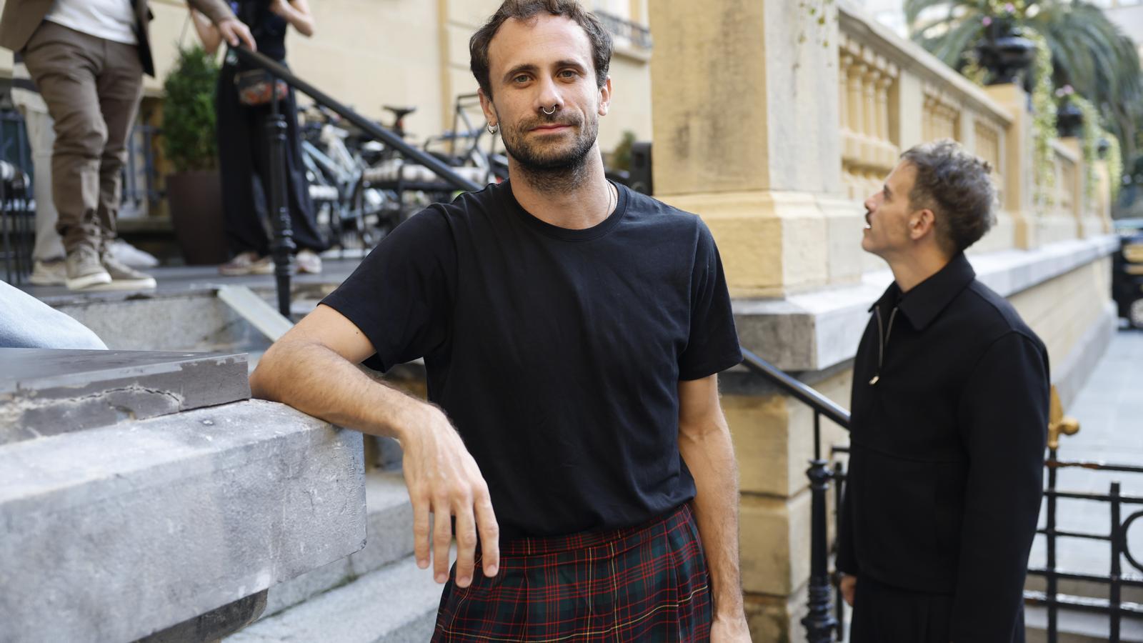 The actor Oriol Pla at the San Sebastian Festival.