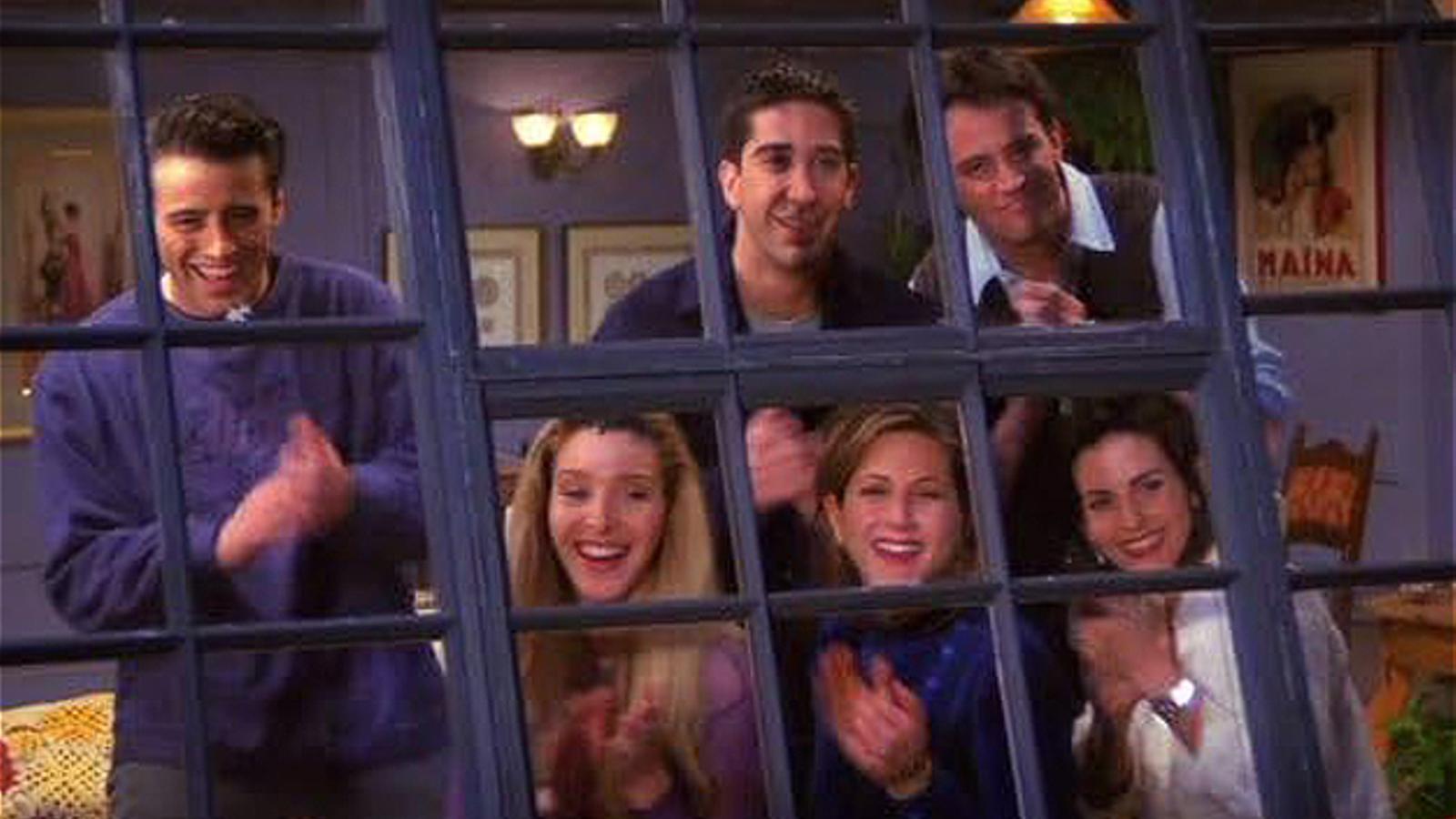 Los actores Jennifer Aniston, Courteney Cox, Lisa Kudrow, Matt LeBlanc, Matthew Perry y David Schwimmer, protagonistas de la mítica comedia televisiva Friends, estrenada el año 1994.