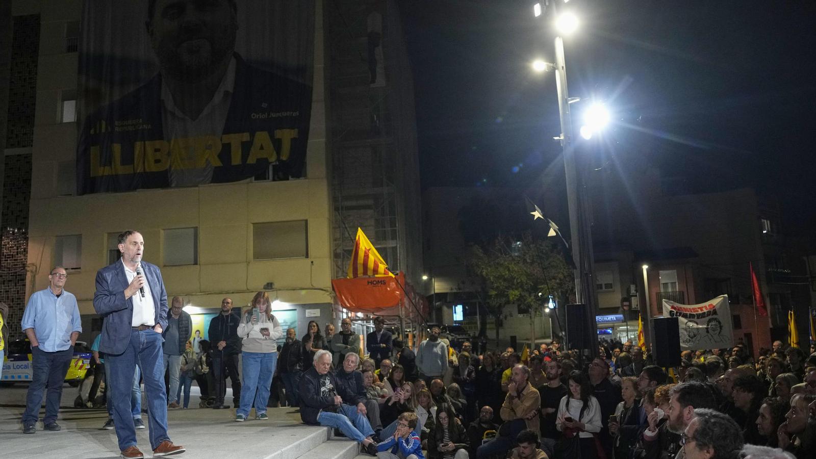 Oriol Junqueras en el acto de homenaje en Sant Vicenç dels Horts