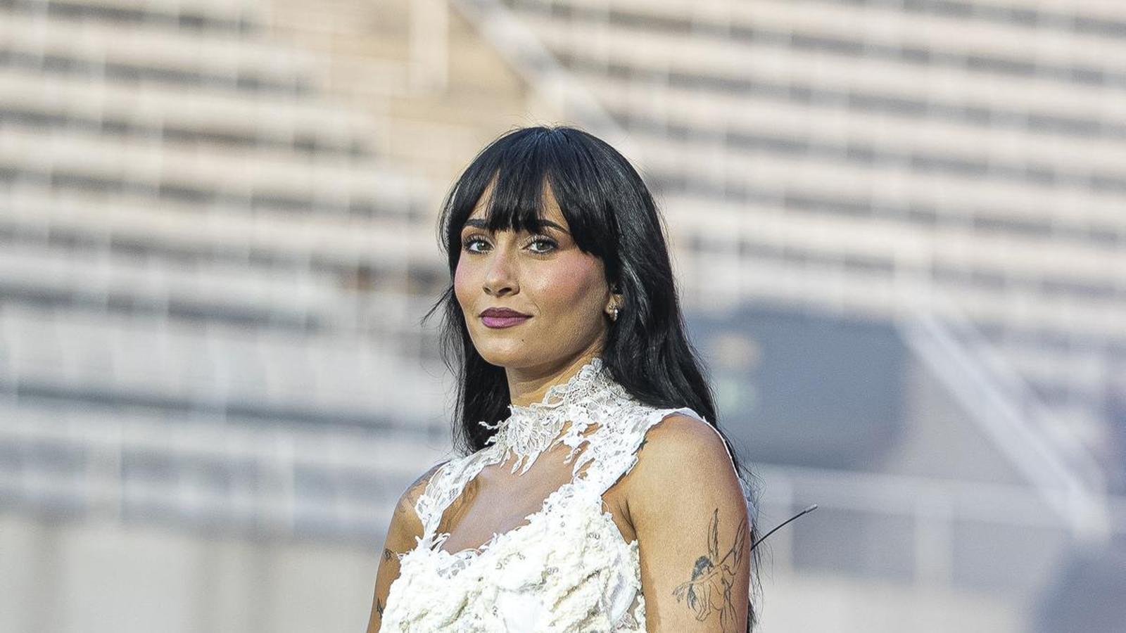 Aitana during the concert at the Olympic Stadium.