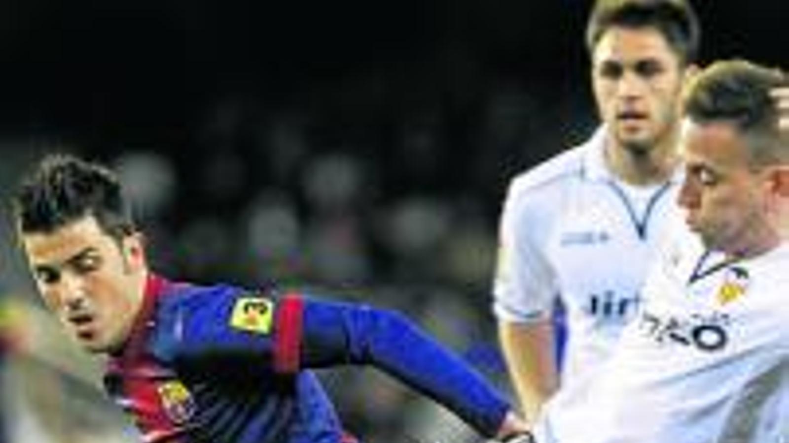 Villa juga el partit número 100 amb la samarreta blaugrana