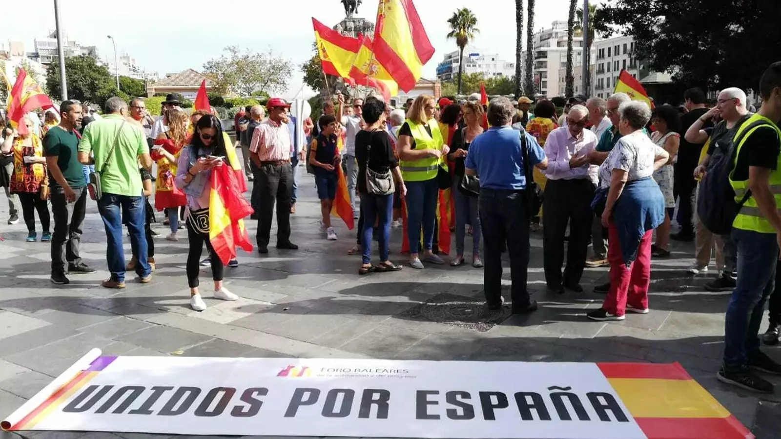 Un moment de la manifestació d'aquest 12 d'octubre a Palma