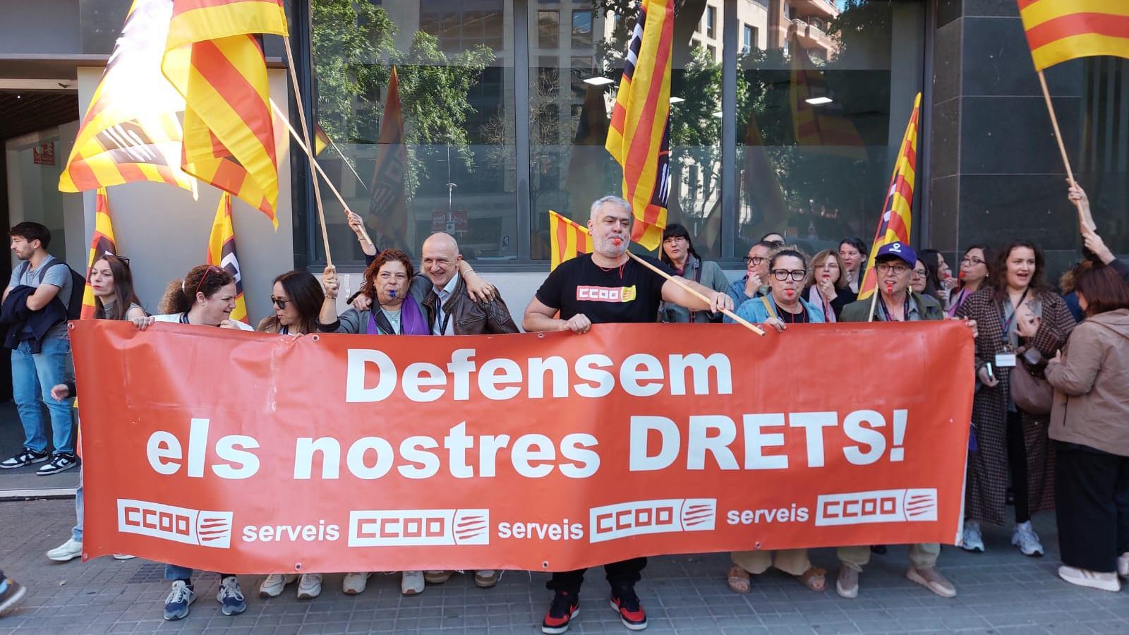 La concentración de trabajadores convocada por CCOO.