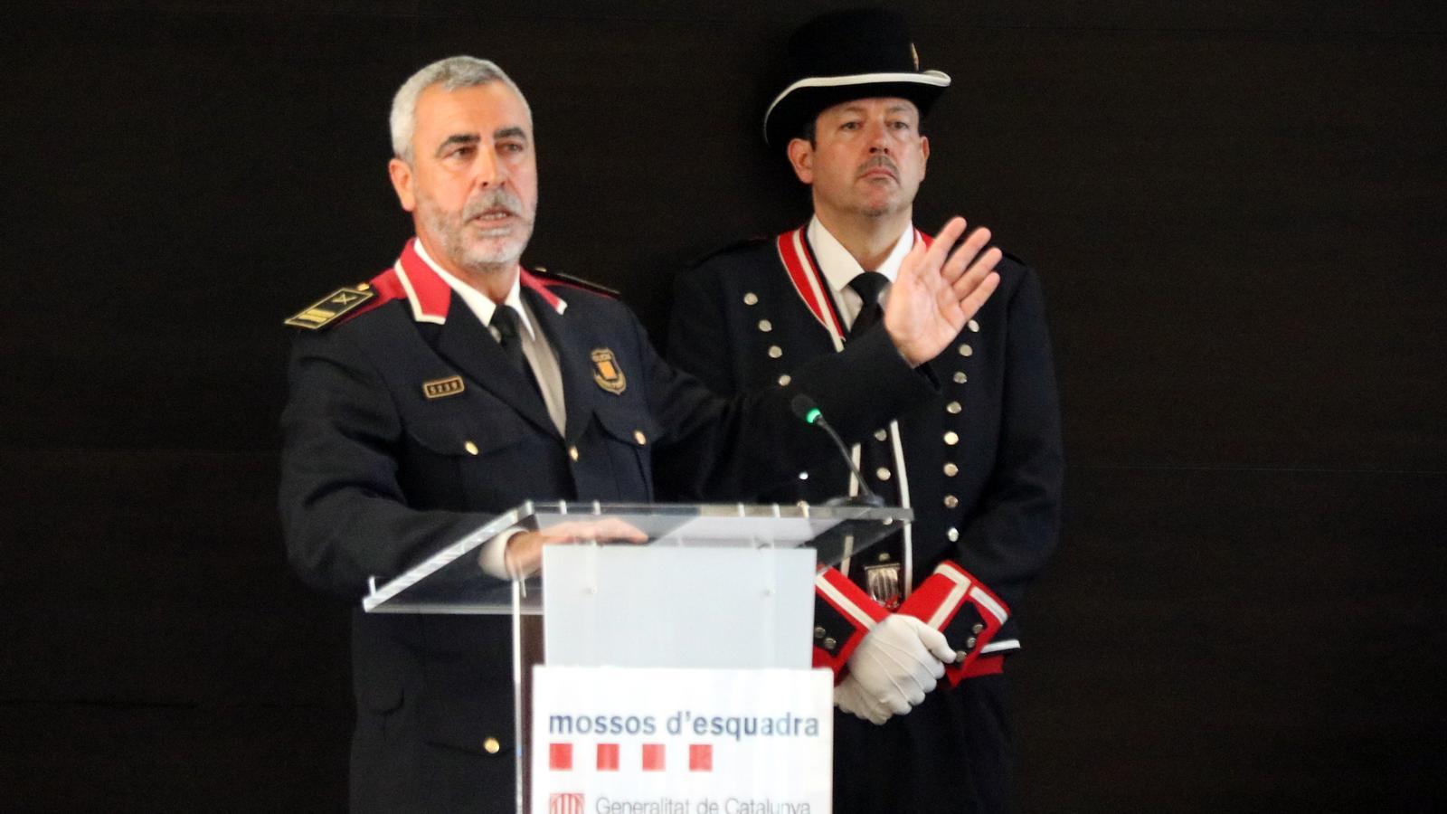 El jefe de la Comisaría General de Investigación Criminal (CGIC) de los Mossos, Ramón Chacón, durante su intervención en el Día de las Comisarías.